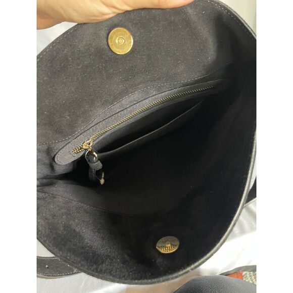 Bruno Magli Black Suede Bucket Bag – Made in Italy - Picture 4 of 9